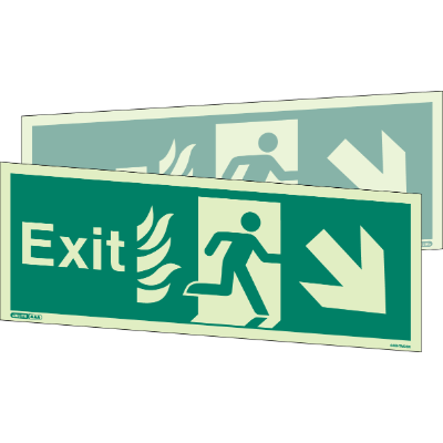 HTM Exit Down Right Arrow Double Sided