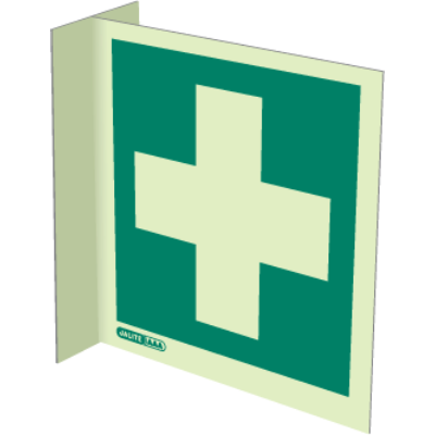 First Aid Cross Symbol Wall Mounted Double Sided