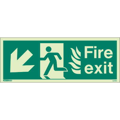 HTM Fire Exit Down Left Arrow