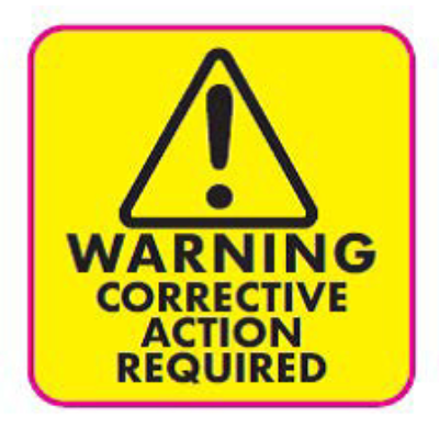 Corrective Action Required Labels