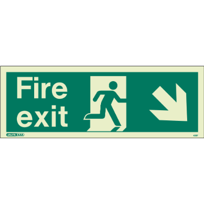 Fire Exit Down Right Arrow