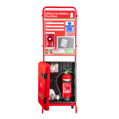LFX Fire Extinguisher and Flat-pack Stand Bundle