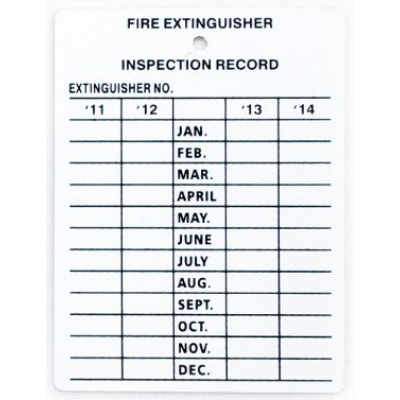 4-Year Metal Fire Extinguisher ADR Tag