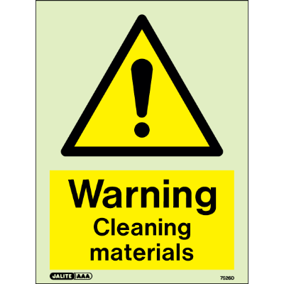 Warning Cleaning Materials