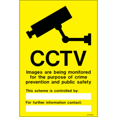 CCTV Images are Being Monitored White Rigid PVC