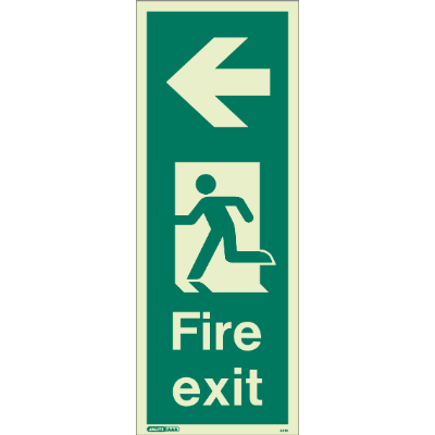 Fire Exit Left Arrow Walls and Columns