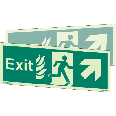 HTM Exit Up Right Arrow Double Sided