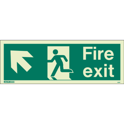Fire Exit Up Left Arrow