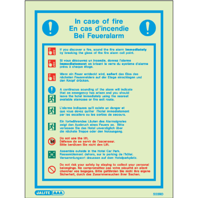 Multi Language Fire Action Notice