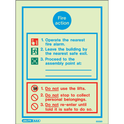Fire Action Notice with Specific Information Type 3