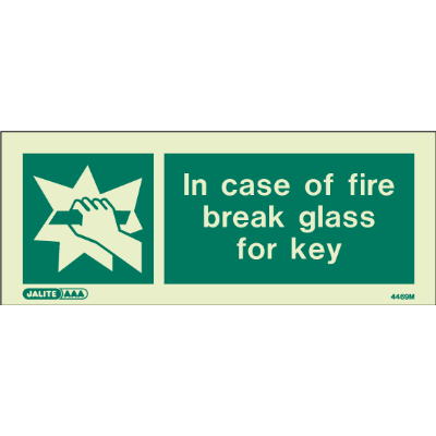 In Case of Fire Break Glass For Key