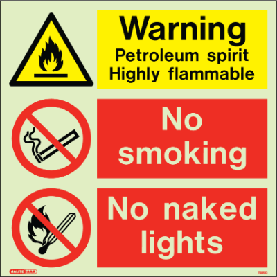 Warning Petroleum Spirit Flammable