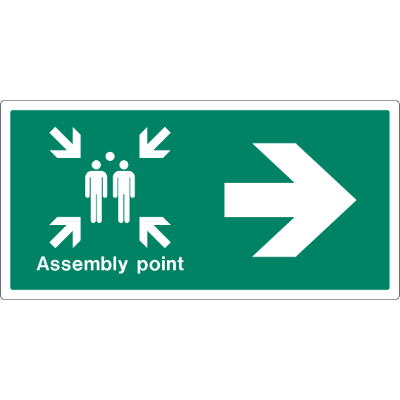Assembly Point Right Arrow Aluminium Reflective